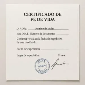 Certificado de fe de vida